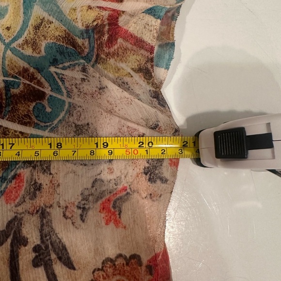 Energie Boho Y2K  Ruffled Babydoll Blouse  Sz Large Colorful Flowy Feminine Fall - Picture 5 of 7